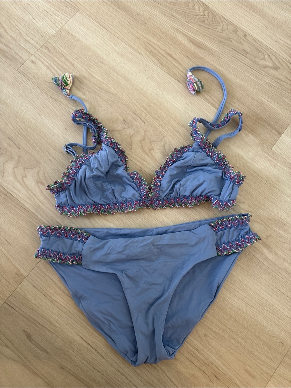 BECCA Lilac Blue Crochet-Trim Bikini